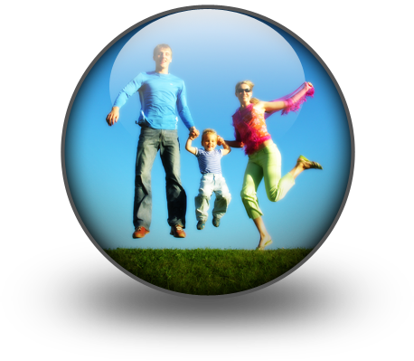Family in Balloon 
